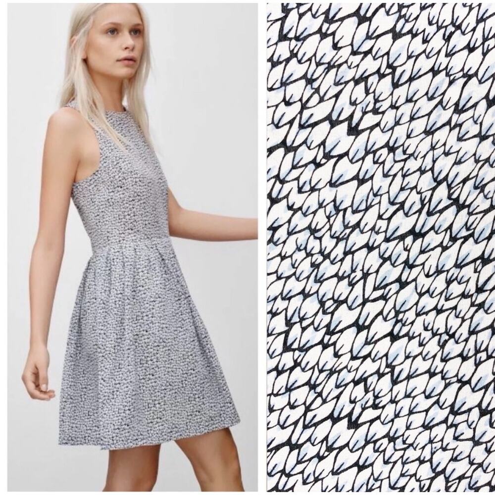 Babaton Aritzia Gerrard Silk Leaf Print Dress Size 4 Sleeveless Short